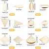 48Pcs 6 Style Brass Charms KK-FH0002-13-2