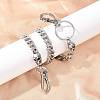 304 Stainless Steel Cuban Link Chain Skull Pants Chains with S-Hooks AJEW-D001-01C-ASP-5