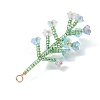 6Pcs 6 Colors Glass Seed Beaded Flower Big Pendants PALLOY-MZ01184-5