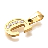 Ion Plating(IP) 304 Stainless Steel Rhinestone Pendants STAS-U035-01G-C-2