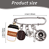 Coffee 304 Stainless Steel Brooch JEWB-YW00002-3
