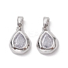 Brass Micro Pave Clear Cubic Zirconia Charms KK-K360-14P-1
