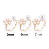 Flower Brass Micro Pave Clear Cubic Zirconia & Shell Cuff Ring Settings KK-T076-75G-4
