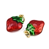 Brass Enamel Fruit Pendants KK-I377-04G-A03-2