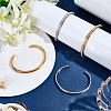 4Pcs 2 Colors C-Shaped 201 Stainless Steel Grooved Cuff Bangles BJEW-SC0001-65-4