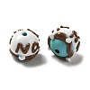 Hand Painted Acrylic with Enamel Beads MACR-K354-38H-3