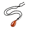 Natural Carnelian Pendant Necklace with Nylon Cord for Women NJEW-L464-A04-3