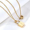 304 Stainless Steel Rolo Chain Pendant Necklaces NJEW-S444-01G-16-1