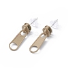 Alloy Zipper Buckle Dangle Stud Earrings with Iron Pins for Women LS-EJEW-A090-01F-1