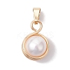 Natural Cultured Freshwater Pearl Copper Wire Wrapped Pendants PALLOY-JF02719-1