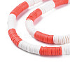 Fixed 2 Color Handmade Polymer Clay Bead Strands CLAY-S096-029M-3