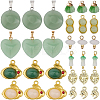 30Pcs 10 Styles Alloy with Glass Imitation Jade Pendants FIND-SC0019-80-1