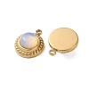 Opalite Half Round Charms STAS-L022-399G-03-2