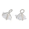 Brass Pave Cubic Zirconia Charms CU-CBABEB3-05P-02-1