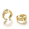 Brass Micro Pave Clear Cubic Zirconia Cuff Rings RJEW-H541-01V-G-2