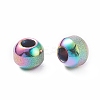 Rainbow Color Ion Plating(IP) Textured 304 Stainless Steel Beads STAS-P306-01C-MC-3