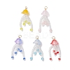 Glass Seed Beaded Jellyfish Pendants PALLOY-MZ00707-1