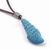 (Jewelry Parties Factory Sale)Adjustable Synthetic Lava Rock Pendant Necklaces NJEW-P237-A05-2