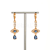 Elegant Brass Pave Cubic Zirconia Eye Leverback Earrings YO2993-3