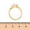 Flower Brass Micro Pave Cubic Zirconia Cuff Rings RJEW-A069-02B-01G-5