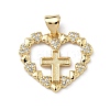 Brass Micro Pave Cubic Zirconia Pendants KK-Z143-09G-01-1