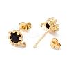 Rack Plating Brass Cubic Zirconia Stud Earrings Findings MAK-I684-11G-03-RS-2