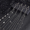 4Pcs 4 Style Butterfly & Cross & Sword Brass Pocket Pants Waist Chains with Zinc Alloy Clasps AJEW-GO00021-4