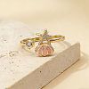 Brass Micro Pave Cubic Zirconia Cuff Open Rings WG7AC98-03-1