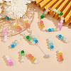 72Pcs 4 Colors Baking Paint Imitation Jade Glass Connector Charms PALLOY-GO00032-4