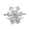 Brass Clear Cubic Zirconia Snowflake Connector Charms LS-KK-Q048-19P-1