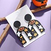 Arch with Ghost Pattern Acrylic Dangle Stud Earrings FS-WG2B12F-01-1