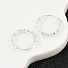 Brass Textured Hoop Earrings EJEW-F378-03A-S-3
