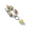 Synthetic Aqua Terra Jasper Round Tassel Big Pendants PALLOY-JF03281-01-4
