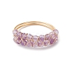 Natural Amethyst & Moss Agate & Apatite Finger Rings RJEW-TA00182-4