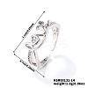 Brass Micro Pave Clear Cubic Zirconia Cuff Rings for Women MW8847-2-2