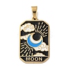Ion Plating(IP) 304 Stainless Steel Enamel Pendants STAS-Q003-01G-017-1