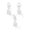 Rack Plating Brass Pave Cubic Zirconia Leaf Shape Ice Pick Pinch Bails KK-G464-07S-3