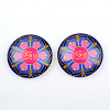 Yoga Theme Glass Cabochons X-GGLA-L011-25mm-07-1