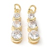 Brass Micro Pave Clear Cubic Zirconia Pendants KK-Q031-34G-1