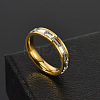 304 Stainless Steel with Crystal Rhinestone Finger Rings FS-WGF5DC4-12-2