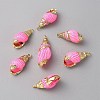Natural Shell Dyed Pendants SHEL-WH0002-10B-1
