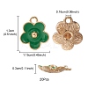 Light Gold Plated Alloy Enamel Pendants ENAM-YW0002-20F-5