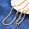 4mm Brass Flat Snake Chain Necklaces KK-F891-21G-1