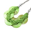 Spray Painted Disc Freshwater Shell & Acrylic Beaed Bib Necklaces NJEW-S427-01P-02-2