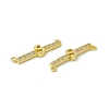 Rack Plating Brass Micro Pave Clear Cubic Zirconia Connector Charms KK-C007-37G-S-3