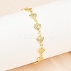 Brass Micro Pave Clear Cubic Zirconia Link Chain Bracelets for Women BJEW-A090-09D-G-3