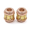 Rack Plating Brass Micro Pave Cubic Zirconia European Beads KK-F089-31RG-06-1
