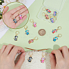 12Pcs 6 Styles Dog Alloy Enamel Pendant Locking Stitch Markers HJEW-NB00265-3