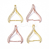 4Pcs 2 Colors Rack Plating Brass Micro Pave Cubic Zirconia Ice Pick Pinch Bails KK-YW0003-44B-1