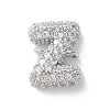 Brass Micro Pave Cubic Zirconia Letter Links KK-I717-04Z-P-1